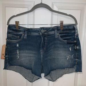 Silver Denim Shorts